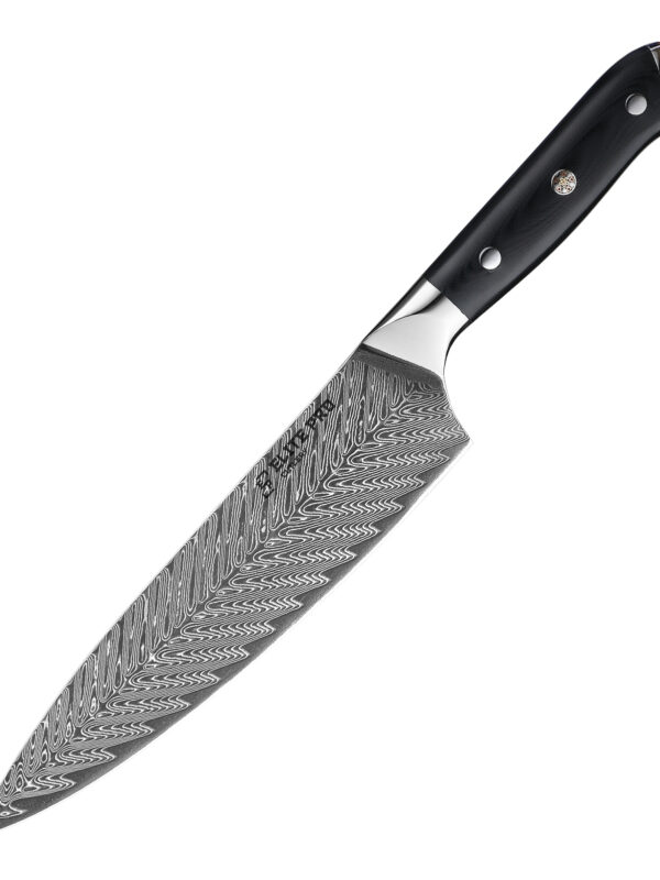 Elite Pro Cutlery Professional Kitchen Knives made with Premium Black G-10 Handle